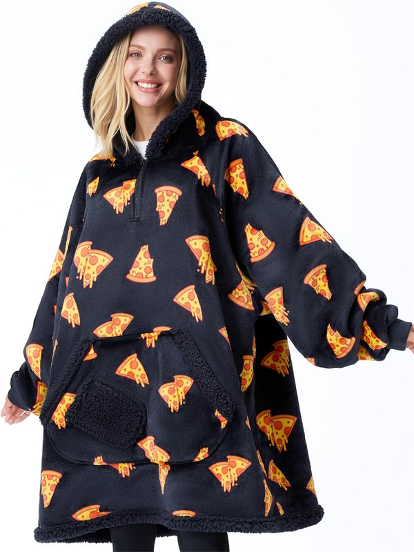 Black Pizza Fluvy Hoodie