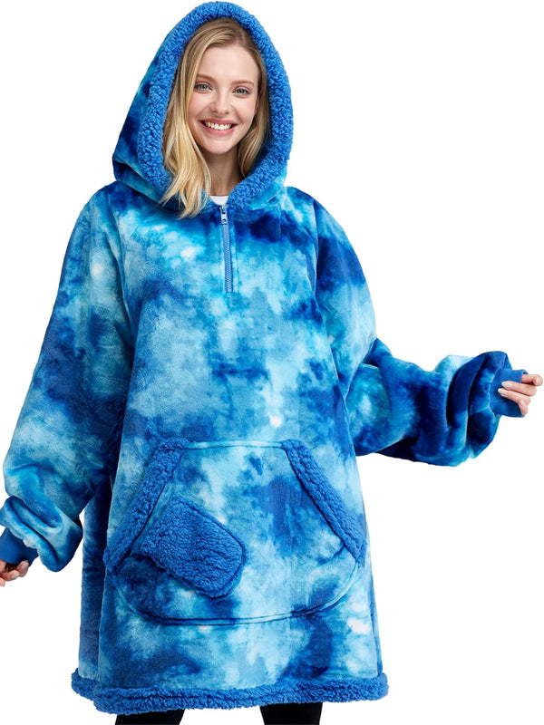 Dark Blue Tie Dye Fluvy Hoodie