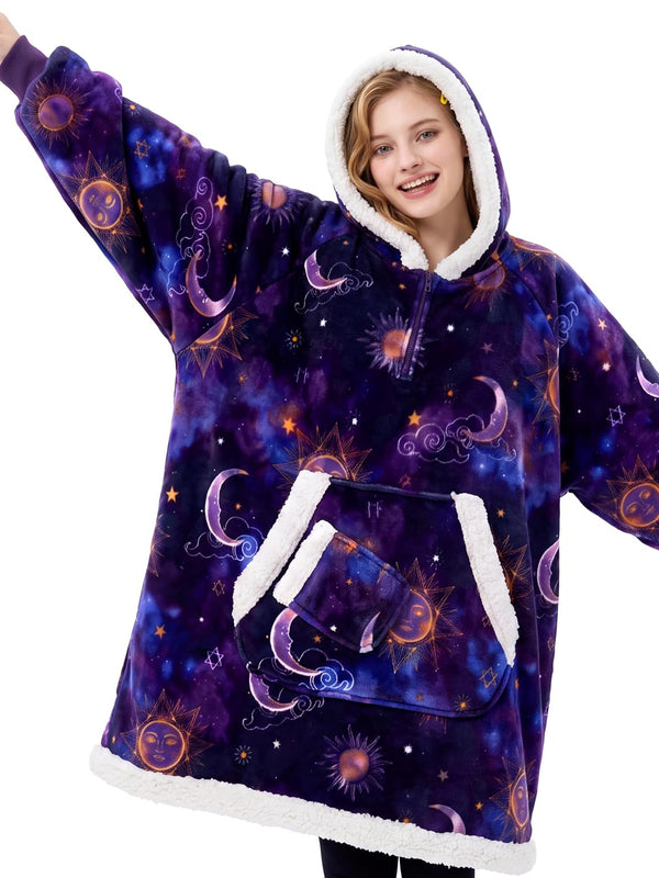 Purple Star & Moon Fluvy Hoodie