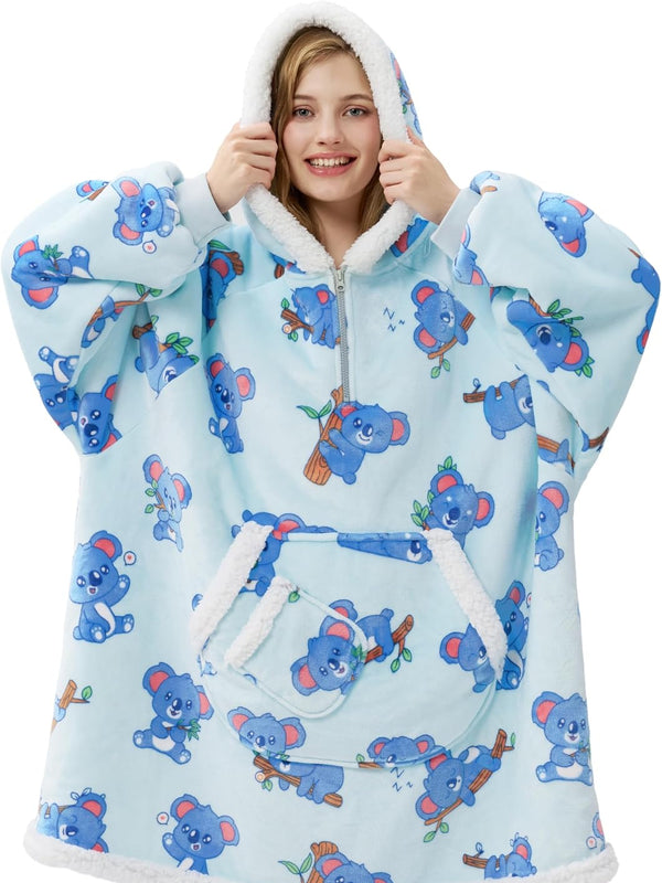 Sky Blue Koala Fluvy Hoodie