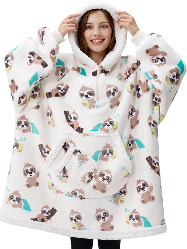 Cream Sloth Fluvy Hoodie