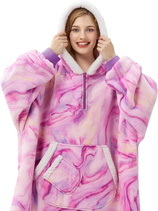 Purple Texture Pattern Fluvy Hoodie