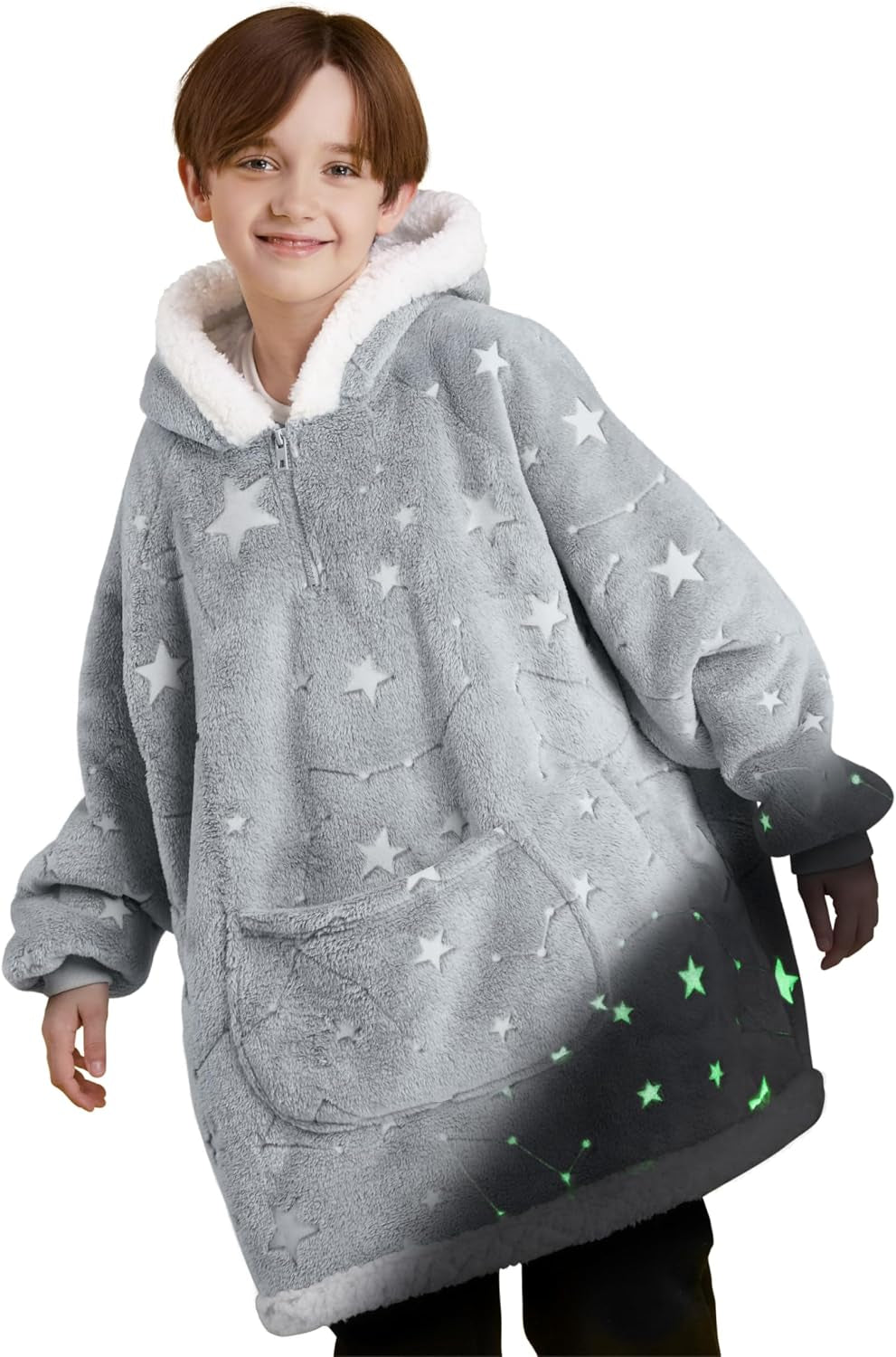 Grey Star Glow Fluvy Hoodie · Kids