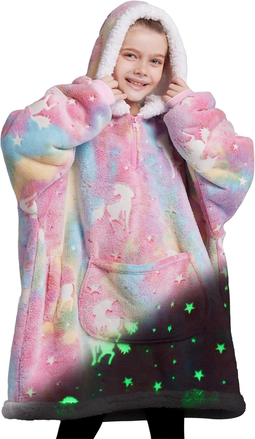 Pink Unicorn Glow Snug Hoodie · Kids