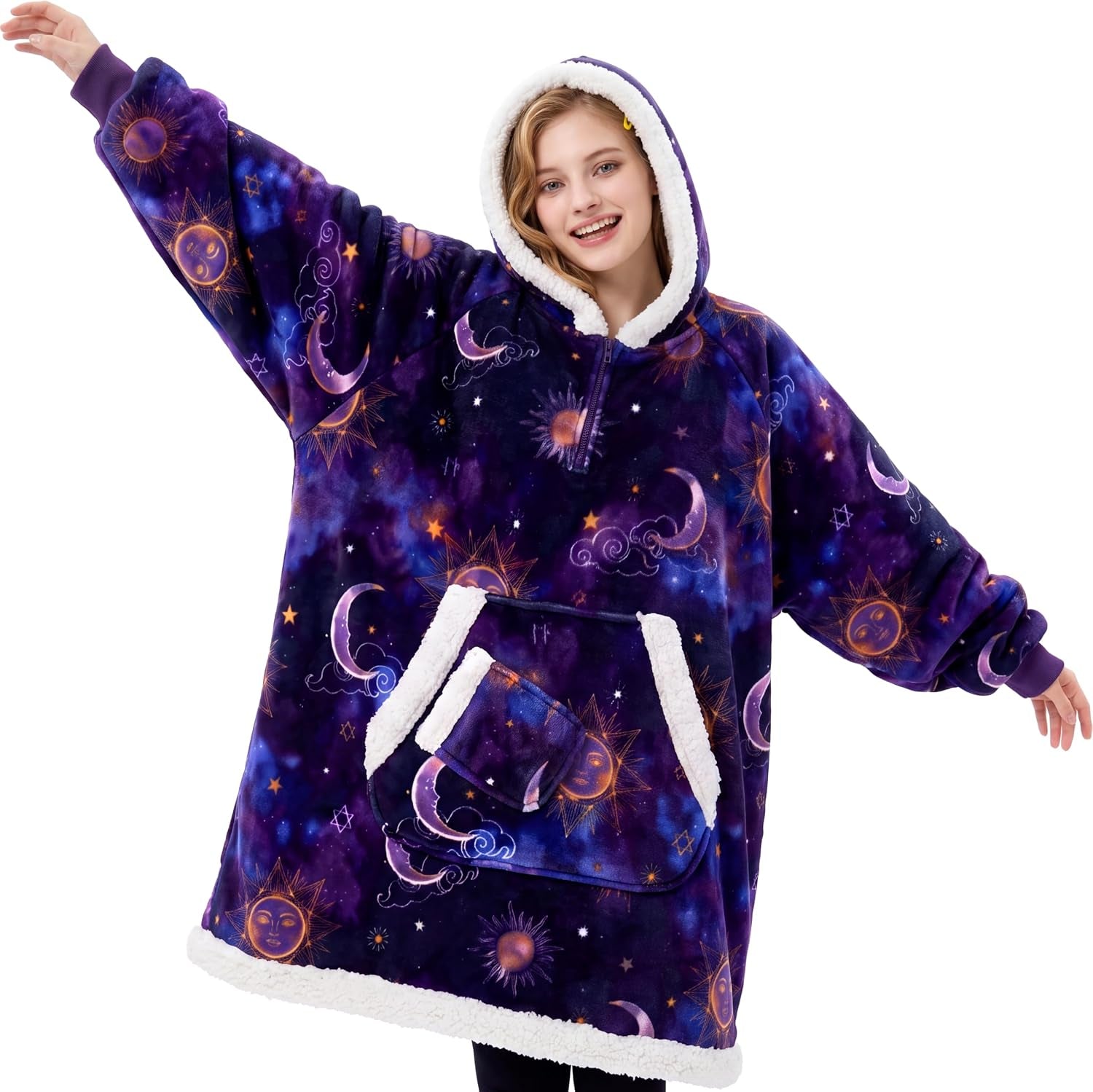Purple Star & Moon Fluvy Hoodie
