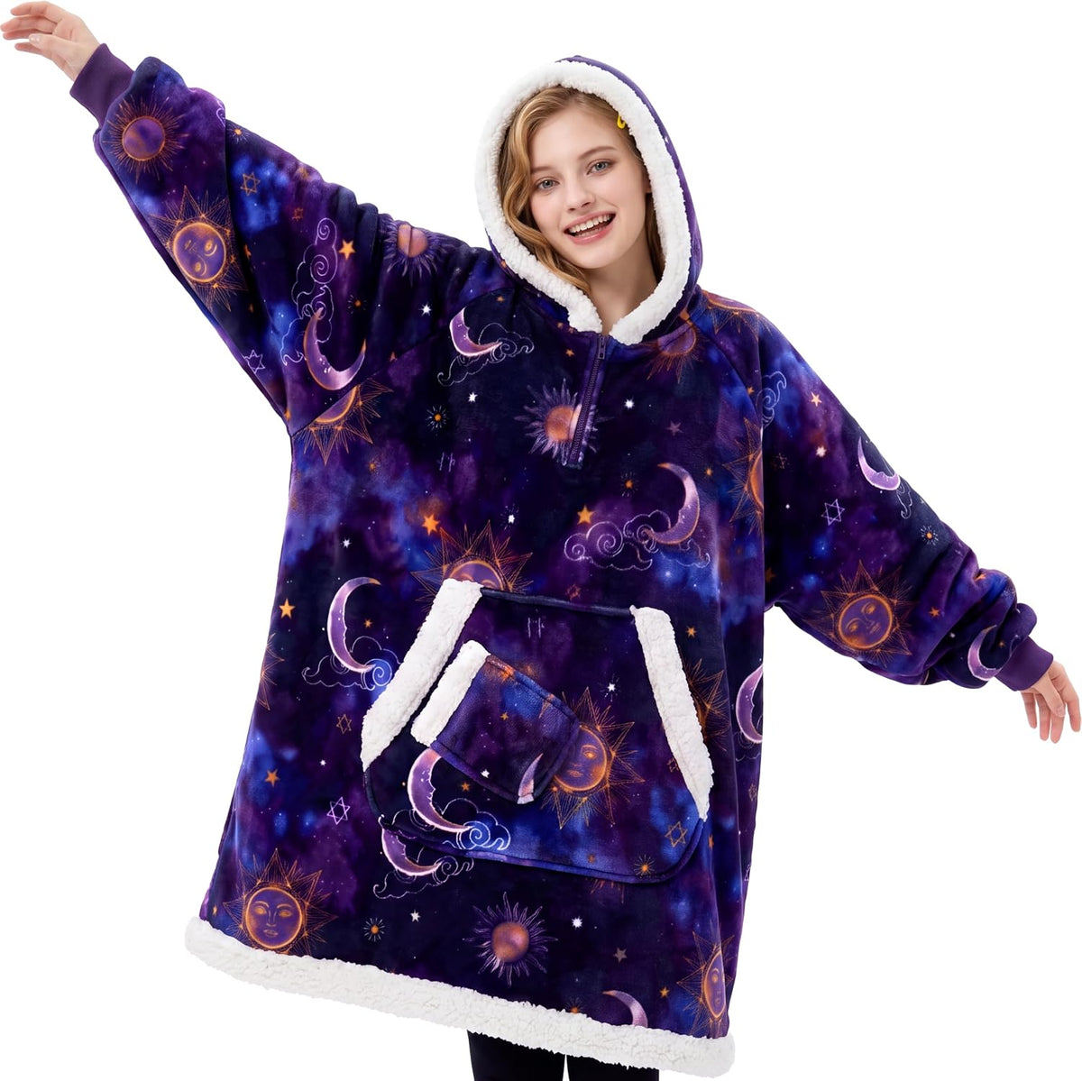 Purple Star & Moon Snug Hoodie