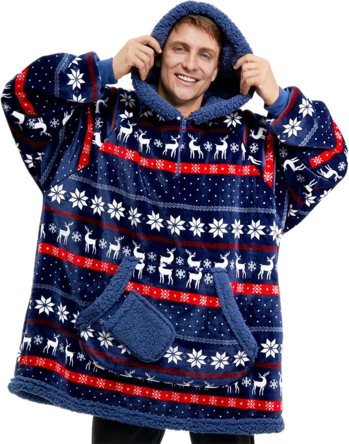 Blue Christmas Nordic Snug Hoodie