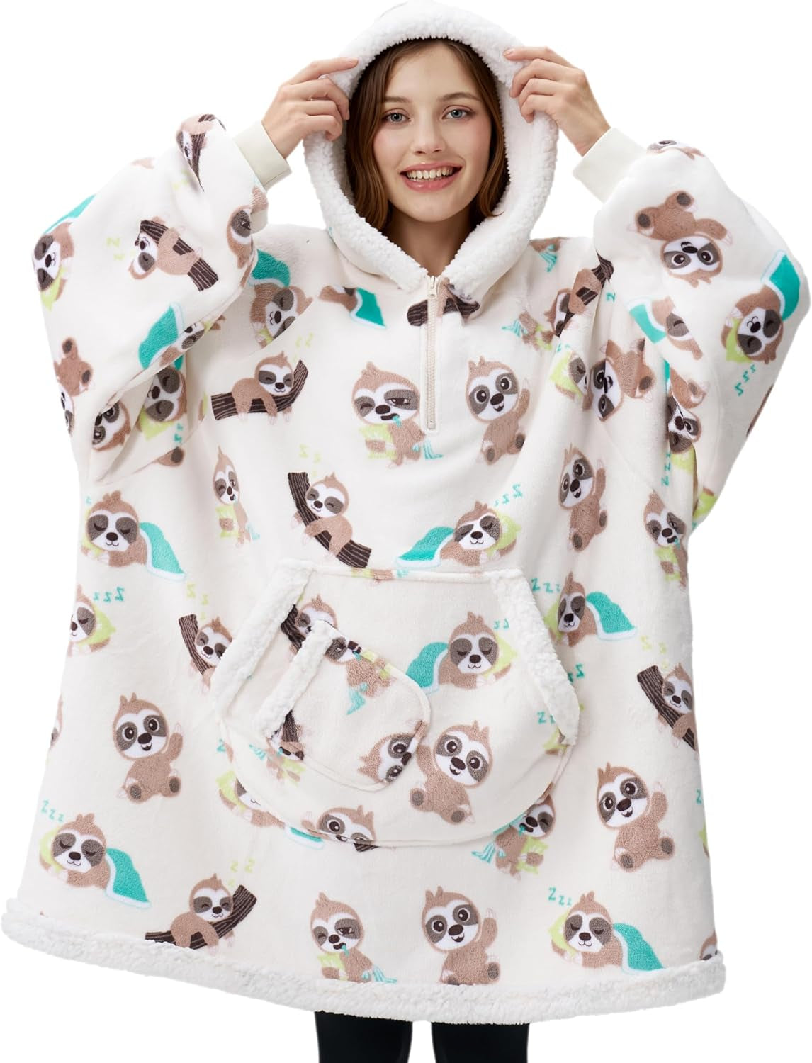 Cream Sloth Snug Hoodie