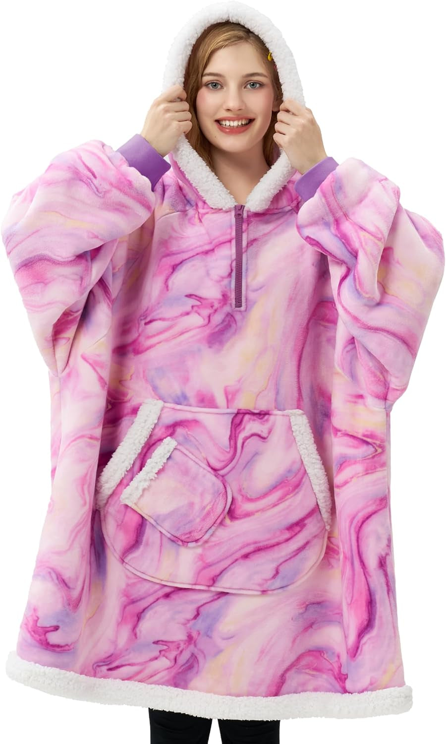 Purple Texture Pattern Snug Hoodie