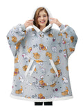 Grey Cat Fluvy Hoodie