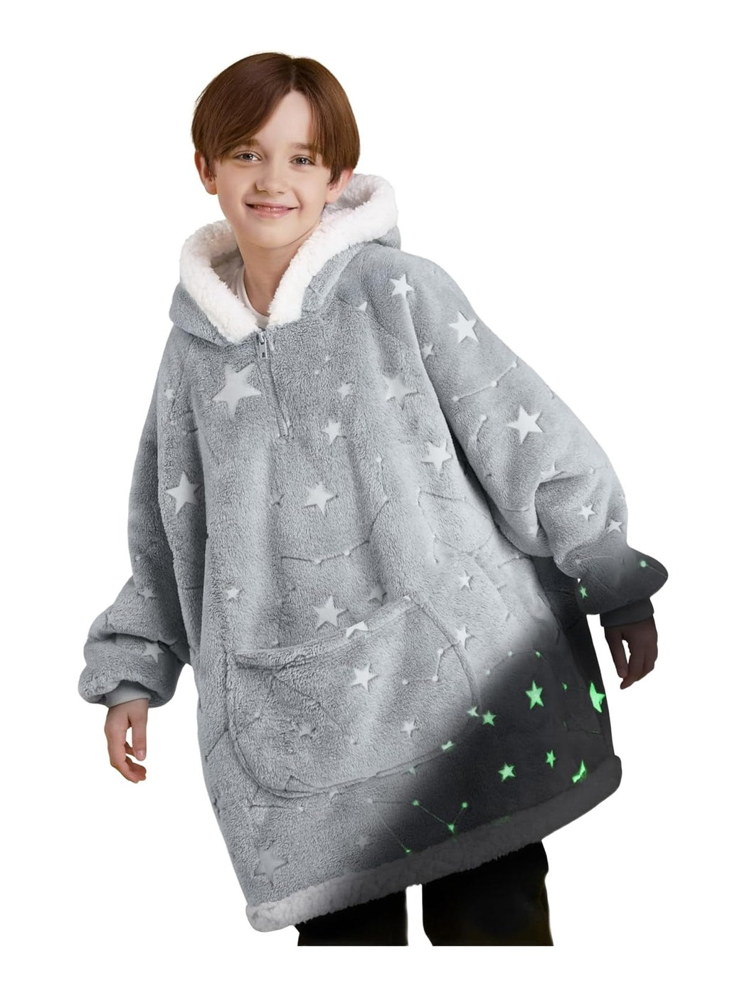 Grey Star Glow Snug Hoodie · Kids