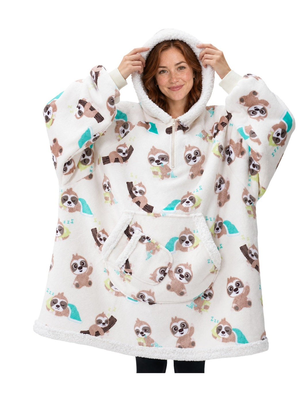 Cream Sloth Fluvy Hoodie