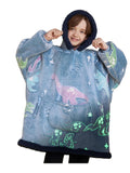 Blue Dinosaur Glow Fluvy Hoodie (Kids)