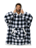 Black Plaid Fluvy Hoodie