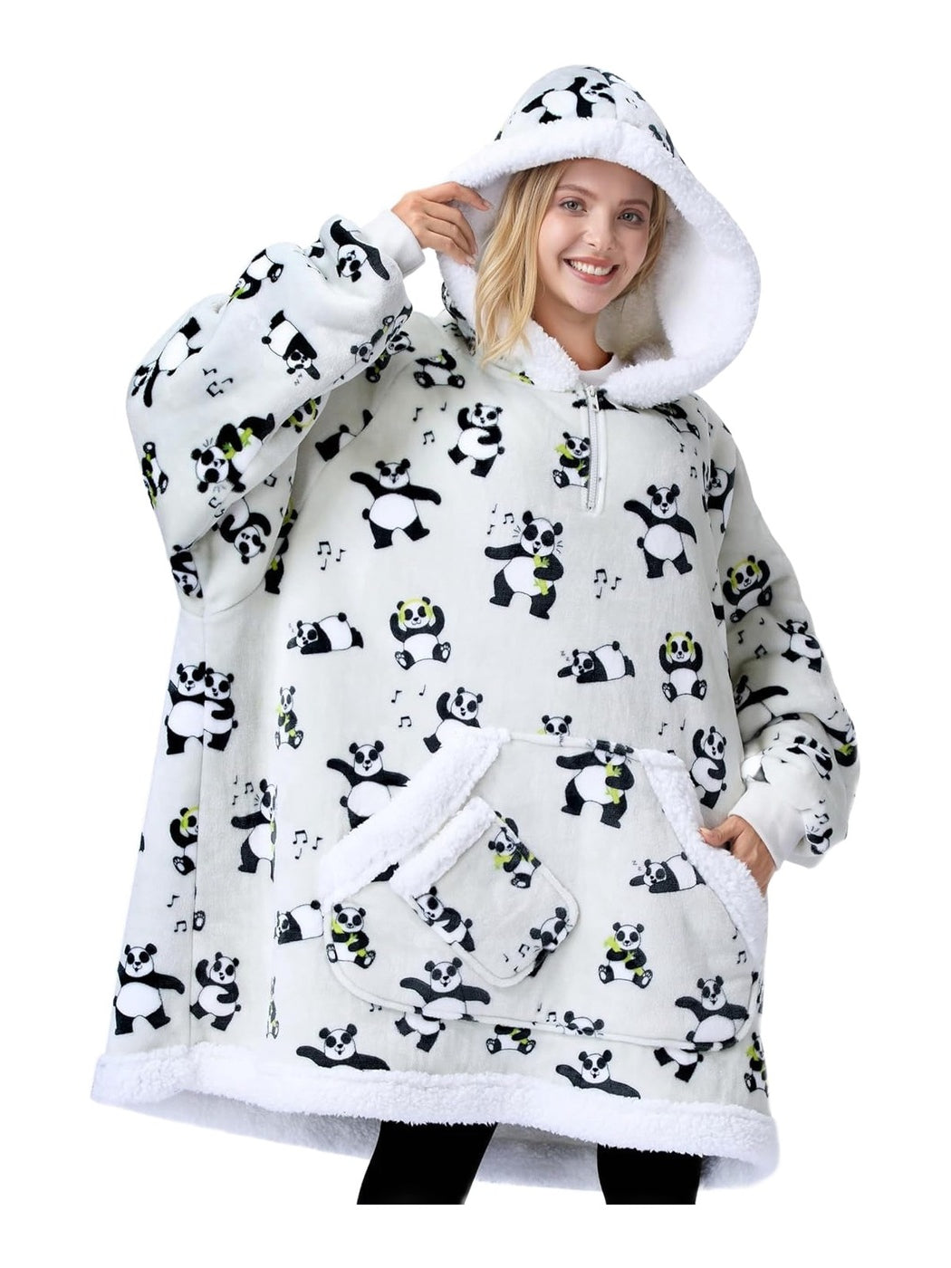 Grey Panda Snug Hoodie