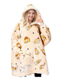Beige Cat Fluvy Hoodie
