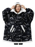Black Glowing Dinosaur Fluvy Hoodie