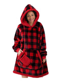 Red And Black Plaid Fluvy Hoodie