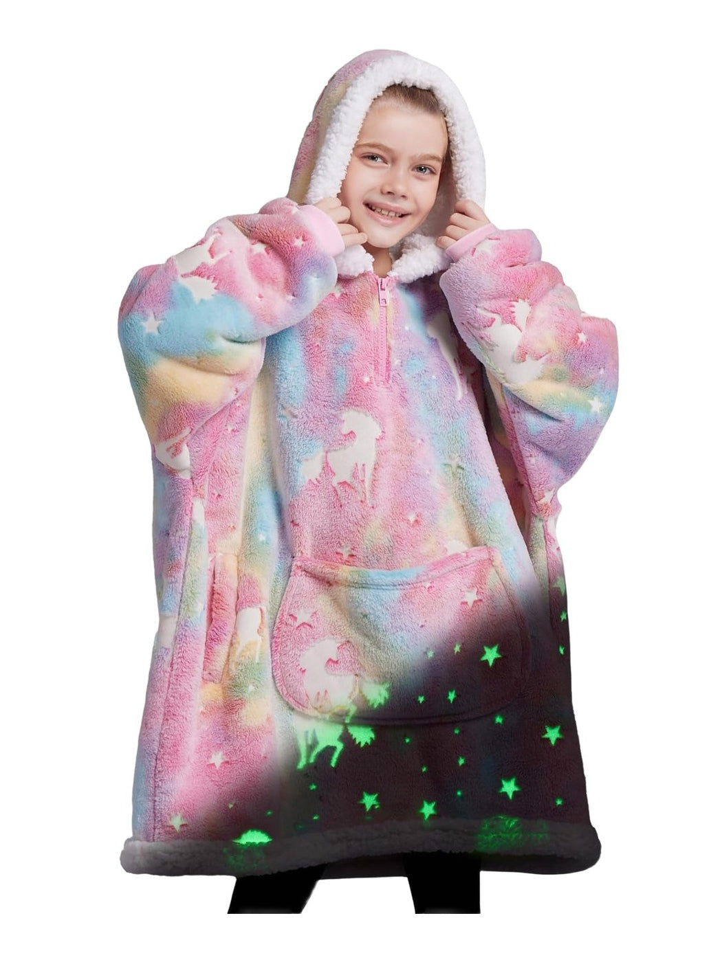 Pink Unicorn Glow Snug Hoodie · Kids