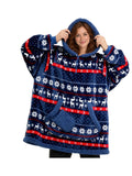 Blue Christmas Nordic Fluvy Hoodie