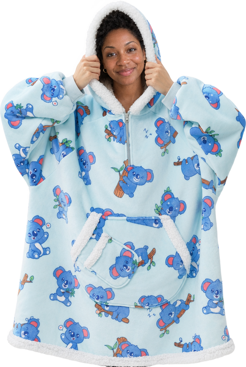 Sky Blue Koala Fluvy Hoodie
