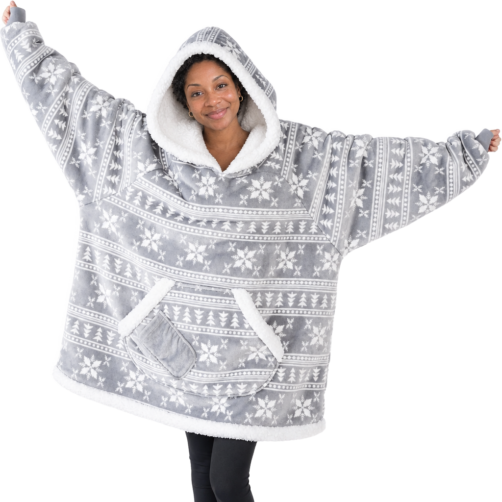 Grey Snowflake Snug Hoodie
